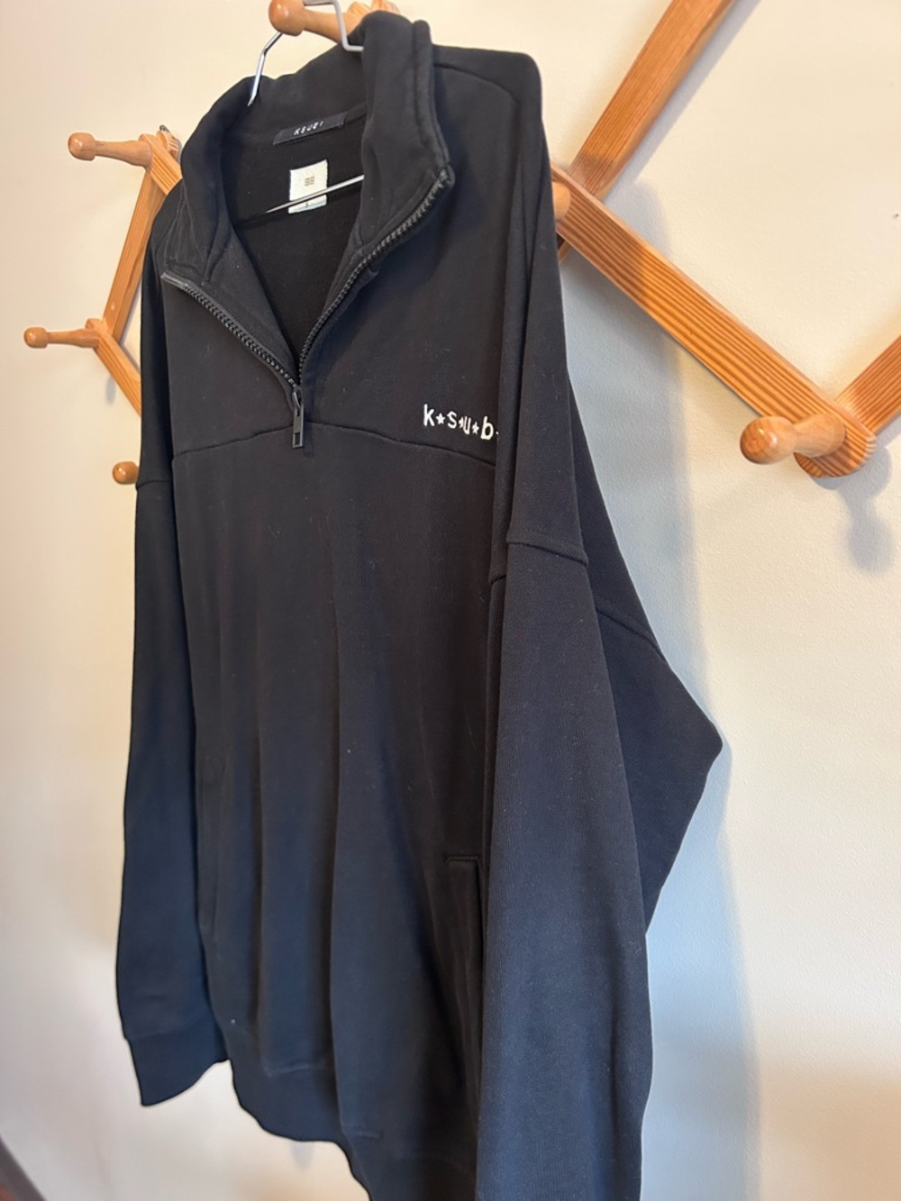 Ksubi Black Half-Zip Pullover Sweatshirt